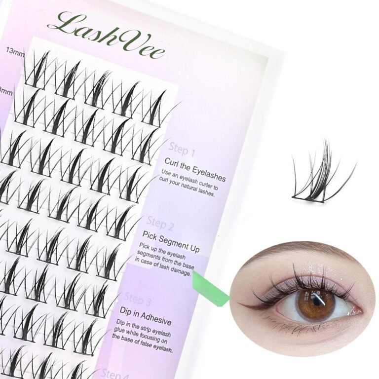 DIY Cluster Eyelashes purple Spike Fishtail A Shaped Manga Lashes