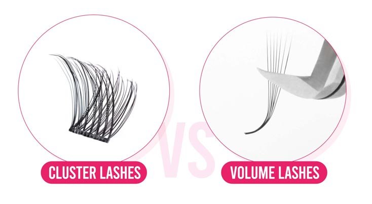 Cluster Lashes vs Volume Lashes