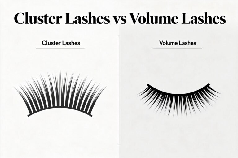 Cluster Lashes vs Volume Lashes