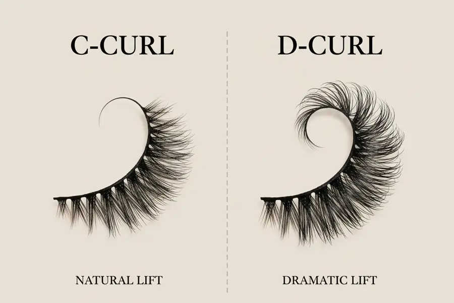 C Curl vs D Curl Lashes | Comparison between Eyelash C curl and D curl