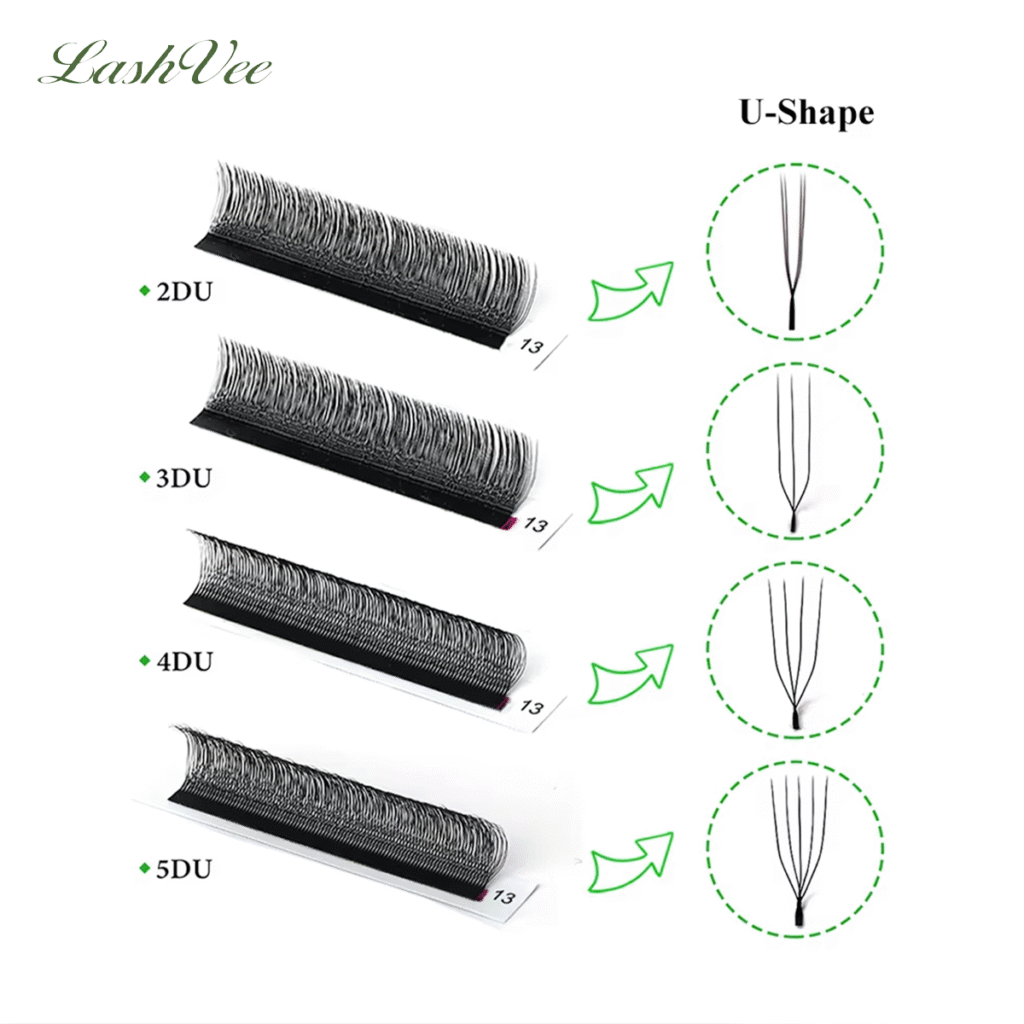 Lashvee 3du 4du 5du u-shape eyelash extensions