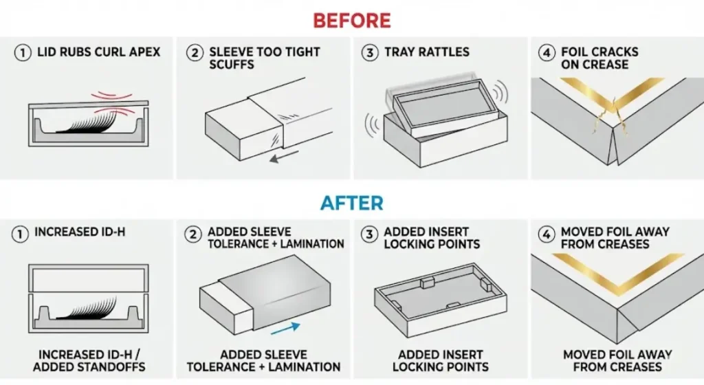 Common lash packaging failures