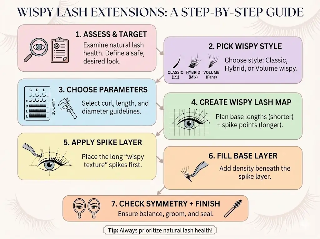 How to do wispy lash extensions