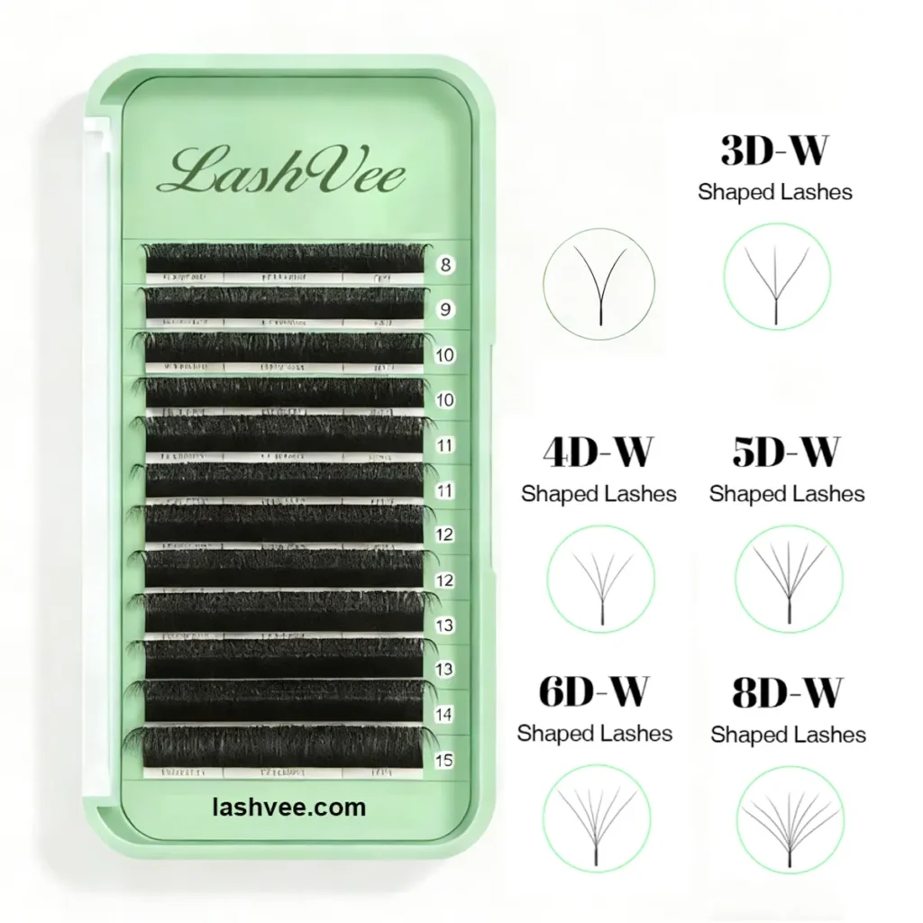 YY 3D 4D 5D 6D 8D Y Volume Premade Fan Lash Extensions - y//w clover lashes