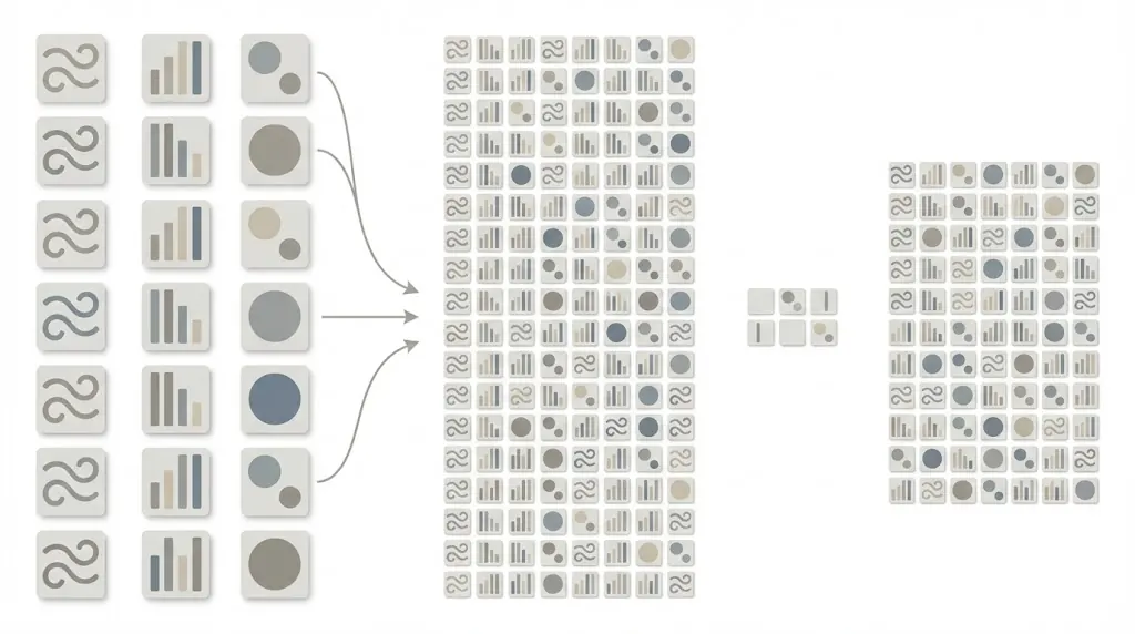 Visual showing how adding options multiplies SKU complexity